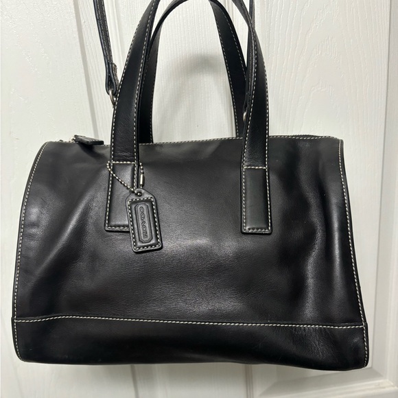 COACH Vintage Hamptons Classic Black Leather Purse Pre-loved - Picture 2 of 16